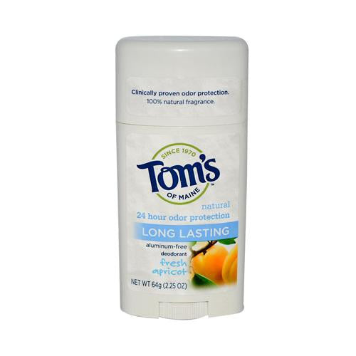 Tom's Of Maine Natural Long-lasting Deodorant Stick Apricot - 2.25 Oz - Case Of 6