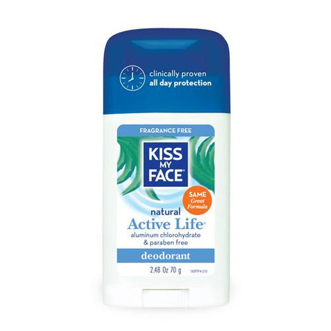 Kiss My Face Deodorant Natural Active Life Fragrance Free Natural Active Life Aluminum Free - 2.48 Oz