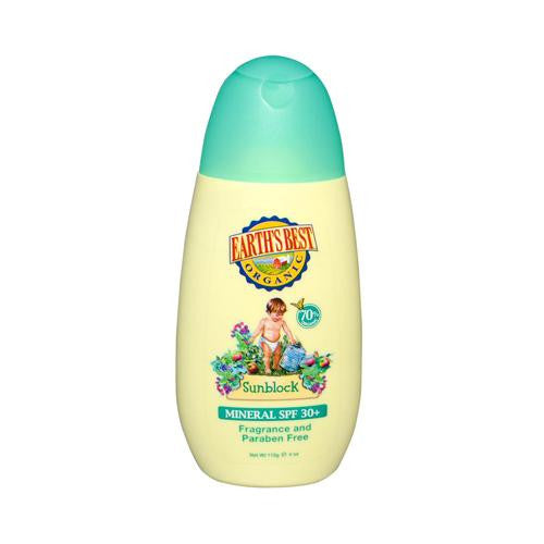 Earth's Best Baby Care Sunblock Spf 30 Creme Anti-solaire - 4 Fl Oz