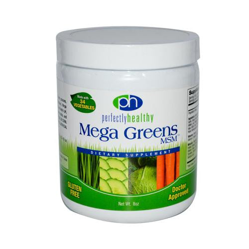 Perfectly Healthy Mega Greens Plus Msm Powder - 8 Oz