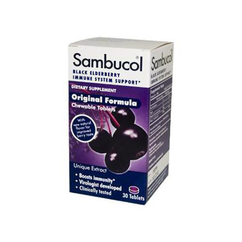 Sambucol Black Elderberry Immune System Support - Original Formula - 30 Chewable Tablets