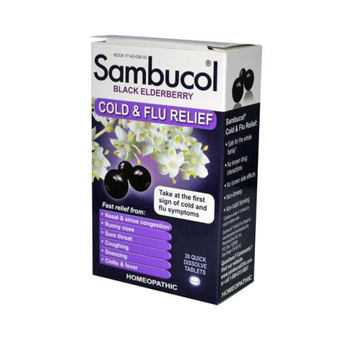 Sambucol Black Elderberry Cold And Flu Relief - 30 Lozenges