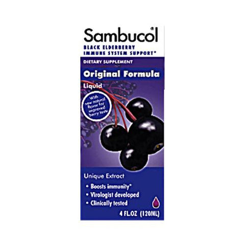 Sambucol Black Elderberry Syrup Cold And Flu Relief Original - 4 Fl Oz