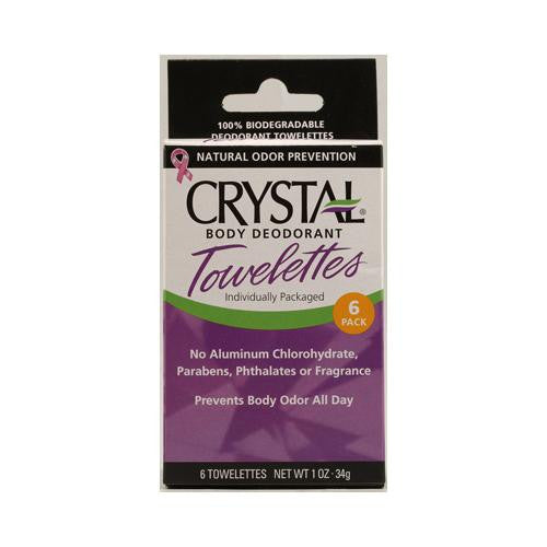 Crystal Body Deodorant Towelettes - 6 Towelettes