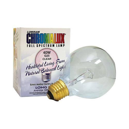 Chromalux Light Bulb Golbe Clear - 40w Bulb.