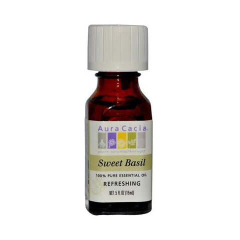 Aura Cacia Pure Essential Oil Sweet Basil - 0.5 Fl Oz