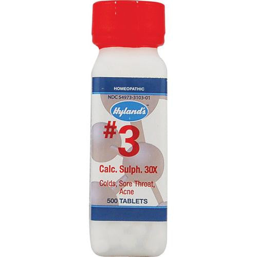 Hylands Homeopathic Number 3 Calcarea Sulphurica 30x - 500 Tablets