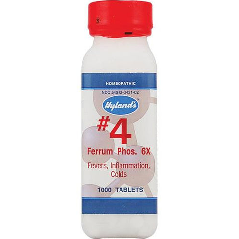 Hylands Homeopathic Number 4 Ferrum Phosphoricum 6x - 1000 Tablets