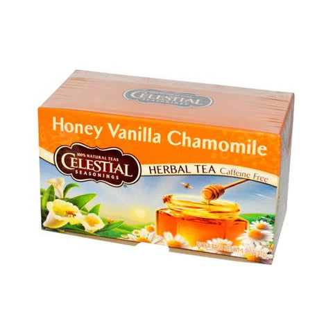 Celestial Seasonings Herbal Tea Caffeine Free Honey Vanilla Chamomile - 20 Tea Bags - Case Of 6