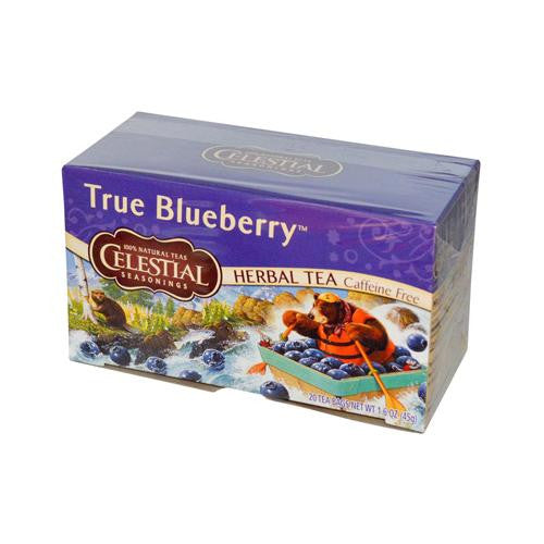 Celestial Seasonings Herbal Tea Caffeine Free True Blueberry - 20 Tea Bags - Case Of 6