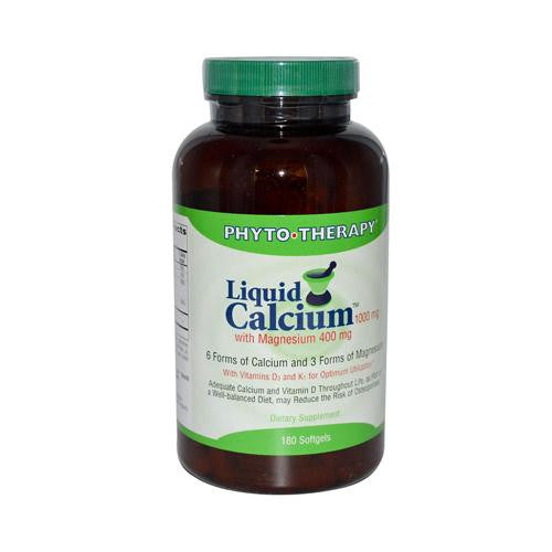 Phyto-therapy Liquid Calcium With Magnesium - 1000 Mg - 180 Softgels