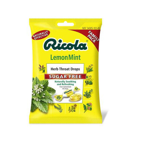 Ricola Sugar Free Drops - Lemon Mint - Case Of 12 - 19 Pack