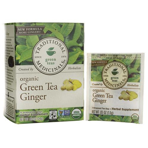 Traditional Medicinals Organic Green Tea Ginger - 16 Tea Bags