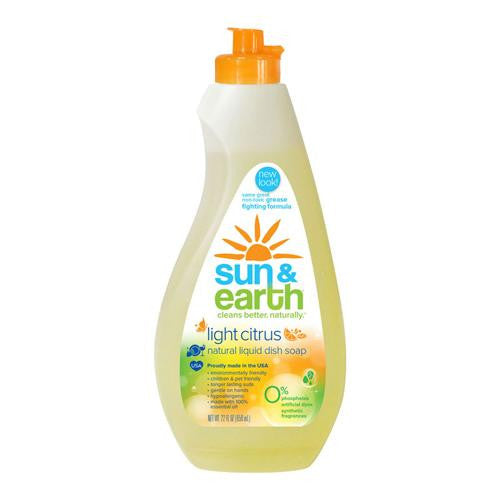 Sun And Earth Liquid Dishwashing Detergent - Light Citrus Scent - Case Of 6 - 22 Oz