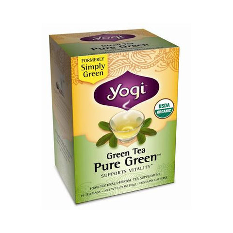 Yogi Tea Pure Green - Green Tea - Contains Caffeine - 16 Tea Bags