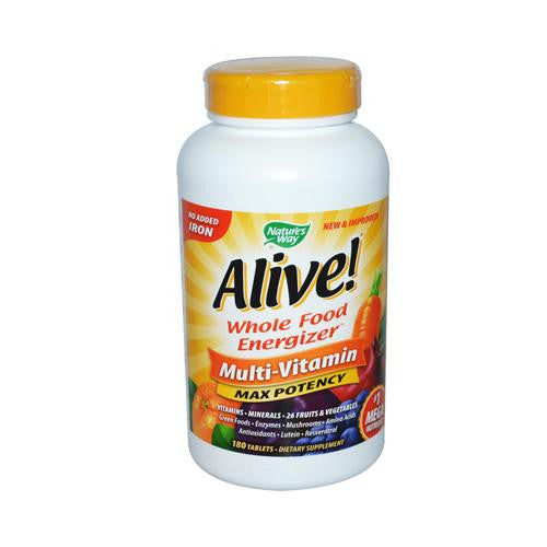 Nature's Way Alive Multi-vitamin No Iron Added - 180 Tablets