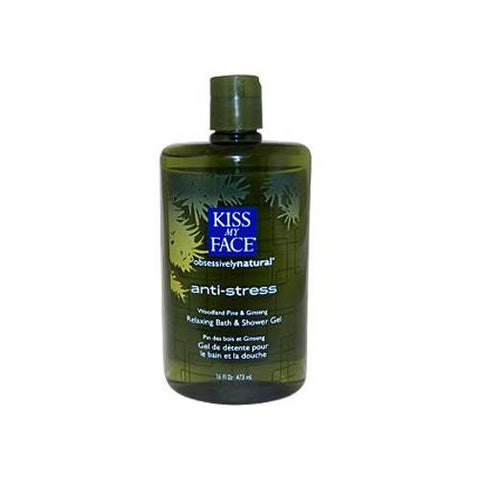 Kiss My Face Bath And Shower Gel Anti-stress Woodland Pine And Ginseng - 16 Fl Oz