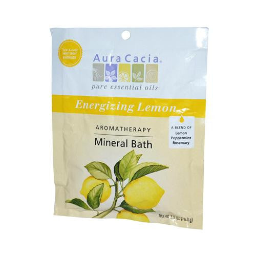 Aura Cacia Aromatherapy Mineral Bath Energizing Lemon - 2.5 Oz - Case Of 6