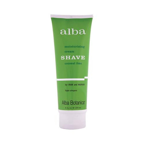 Alba Botanica Moisturizing Cream Shave For Men And Women Coconut Lime - 8 Fl Oz