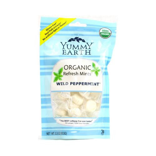 Yummy Earth Organic Candy Drops Wild Peppermint - 3.3 Oz - Case Of 6