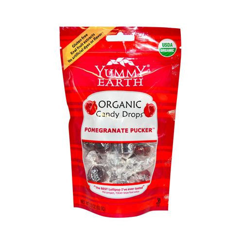 Yummy Earth Organic Candy Drops Pomegranate Pucker - 3.3 Oz - Case Of 6