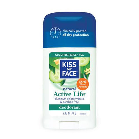 Kiss My Face Deodorant Active Life Cucumber Green Tea Aluminum Free - 2.48 Oz