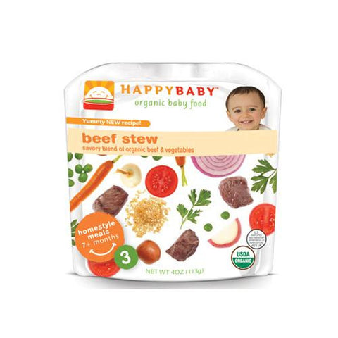 Happy Baby Organic Baby Food Stage 3 Beef Stew - 4 Oz - Case Of 16