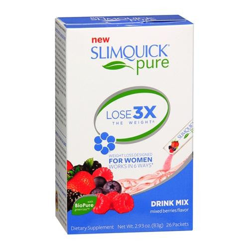 Slimquick Pure Drink Mix - Mixed Berries - 26 Packets