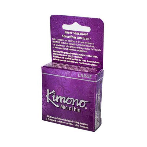 Mayer Laboratories Kimono Condom Microthin Large - 3 Condoms