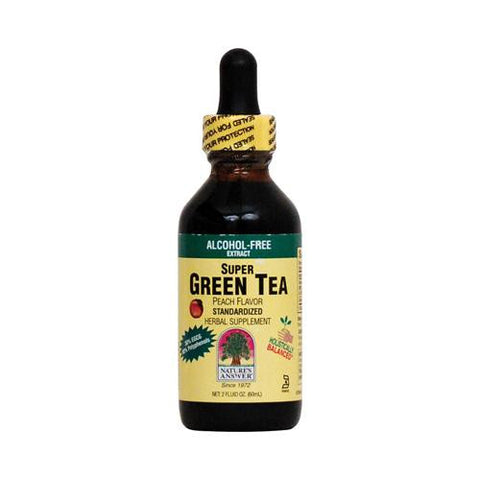 Nature's Answer Super Green Tea Alcohol Free Peach - 2 Fl Oz