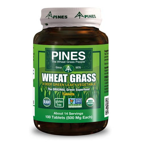 Pines International Organic Wheat Grass - 500 Mg - 100 Tablets