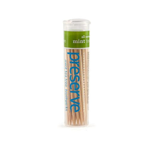 Preserve Flavored Toothpicks Mint Tea Tree - 35 Pieces - Case Of 24