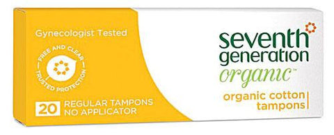 Seventh Generation Tampons - Applicator Free Regular - 20 Ct - Case Of 12