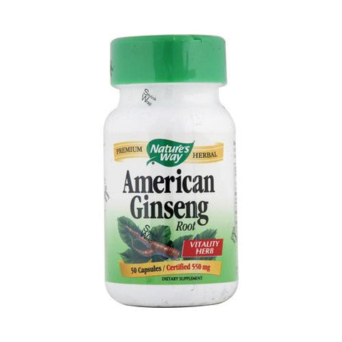 Nature's Way American Ginseng Root - 50 Capsules