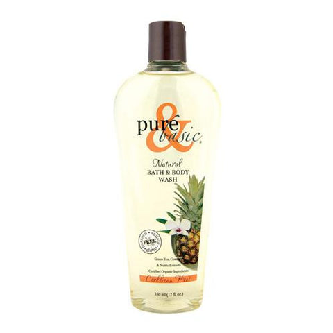 Pure And Basic Natural Bath And Body Wash Caribbean Heat - 12 Fl Oz