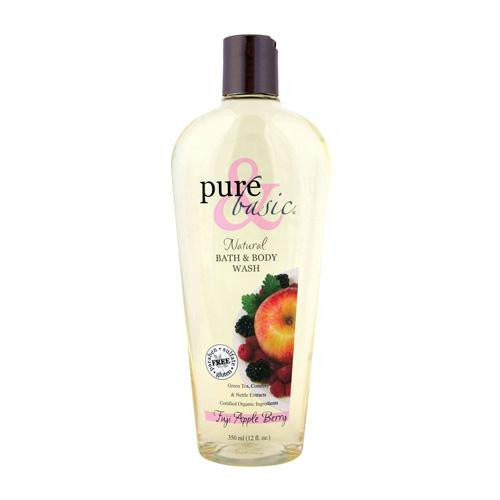 Pure And Basic Natural Bath And Body Wash Fuji Apple Berry - 12 Fl Oz