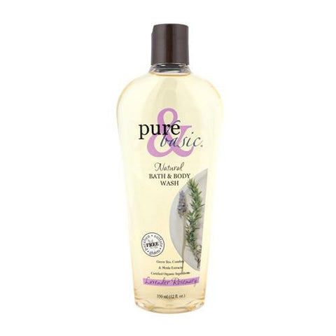 Pure And Basic Natural Bath And Body Wash Lavender Rosemary - 12 Fl Oz