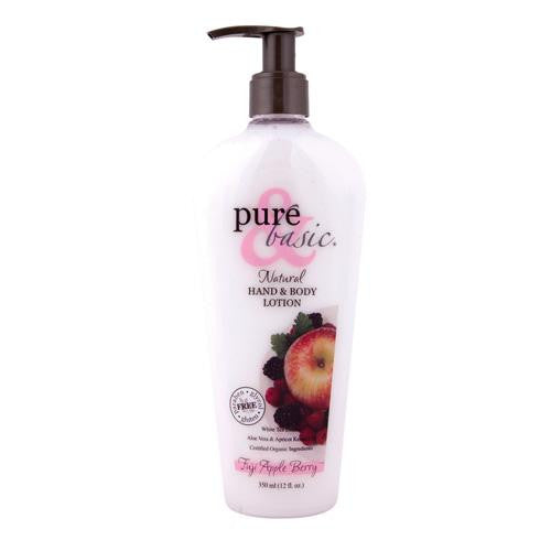 Pure And Basic Natural Bath And Body Lotion Fuji Apple Berry - 12 Fl Oz