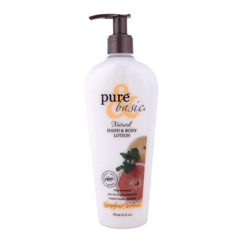 Pure And Basic Natural Bath And Body Lotion Grapefruit Verbena - 12 Fl Oz