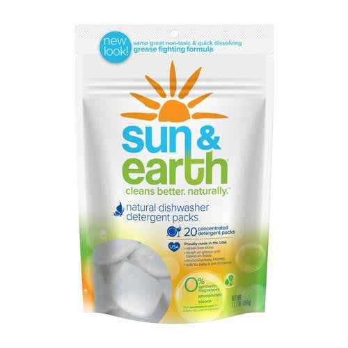 Sun And Earth Dishwasher Detergent - Case Of 6 - 20 Concentrated Packs