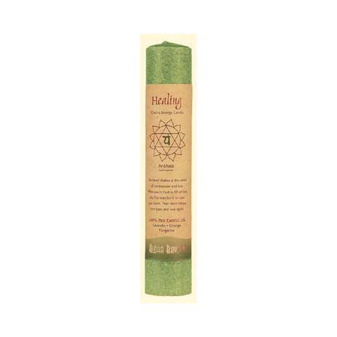 Aloha Bay Chakra Pillar Candle - Green - 8"