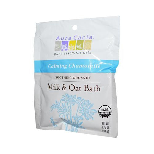 Aura Cacia Soothing Organic Milk And Oat Bath Calming Chamomile - Case Of 6 - 1.75 Oz