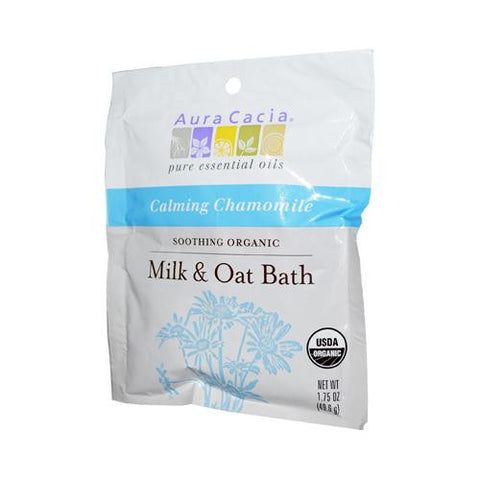 Aura Cacia Soothing Organic Milk And Oat Bath Calming Chamomile - Case Of 6 - 1.75 Oz