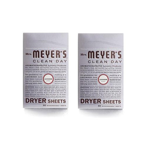 Mrs. Meyer's Dryer Sheets - Lavender - Case Of 12 - 80 Sheets