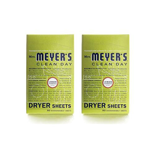 Mrs. Meyer's Dryer Sheets - Lemon Verbena - Case Of 12 - 80 Sheets