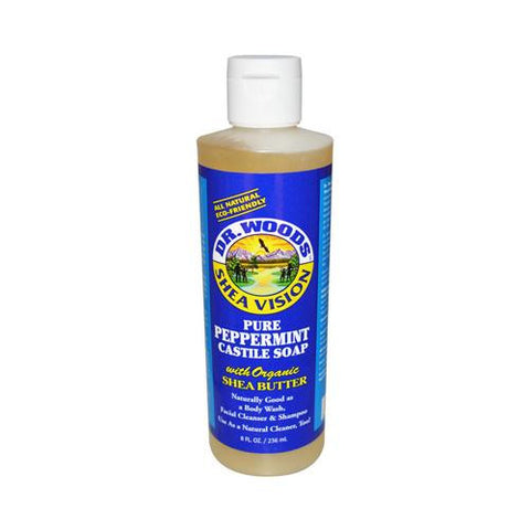 Dr. Woods Shea Vision Pure Castile Soap Peppemint With Organic Shea Butter - 8 Fl Oz