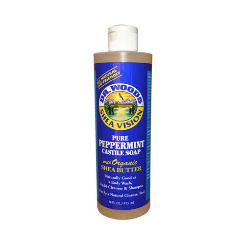 Dr. Woods Shea Vision Pure Castile Soap Peppermint With Organic Shea Butter - 16 Fl Oz