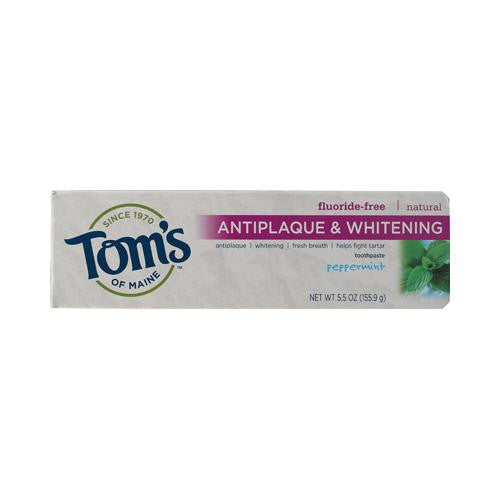 Tom's Of Maine Antiplaque And Whitening Toothpaste Peppermint - 5.5 Oz - Case Of 6