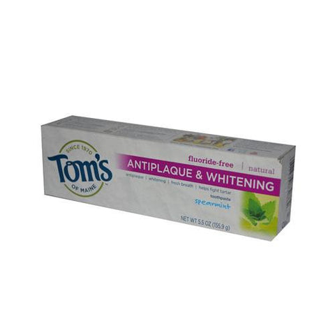 Tom's Of Maine Antiplaque And Whitening Toothpaste Spearmint - 5.5 Oz - Case Of 6