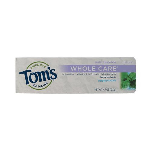 Tom's Of Maine Whole Care Toothpaste Peppermint - 4.7 Oz - Case Of 6